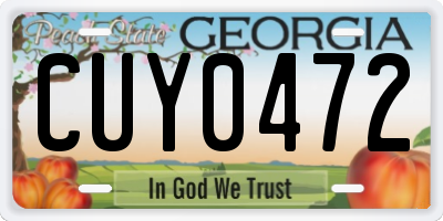 GA license plate CUY0472