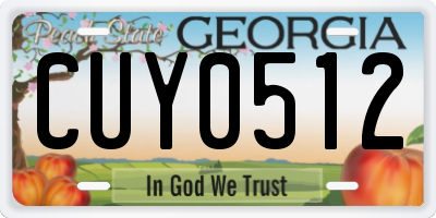 GA license plate CUY0512