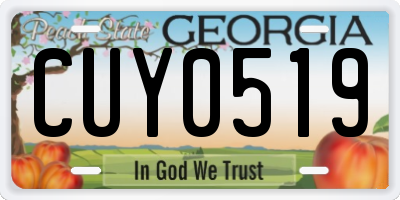 GA license plate CUY0519