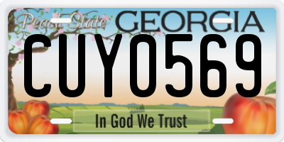 GA license plate CUY0569