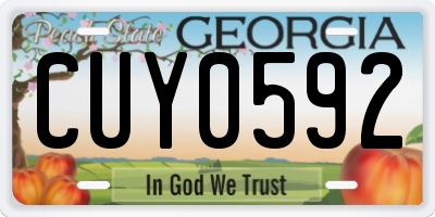 GA license plate CUY0592