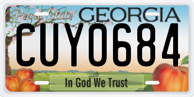 GA license plate CUY0684