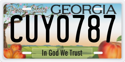 GA license plate CUY0787