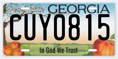 GA license plate CUY0815