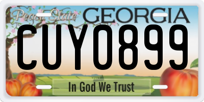 GA license plate CUY0899
