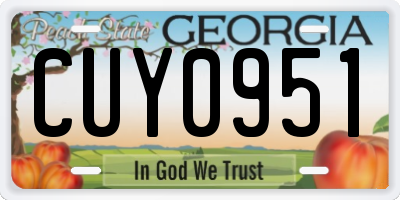 GA license plate CUY0951