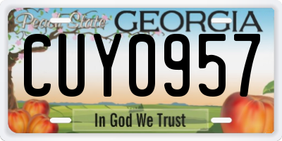 GA license plate CUY0957