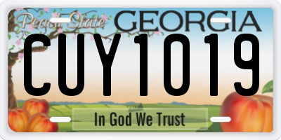 GA license plate CUY1019