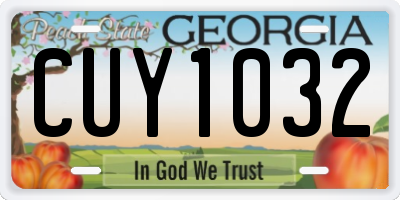 GA license plate CUY1032