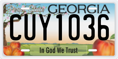 GA license plate CUY1036