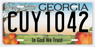 GA license plate CUY1042