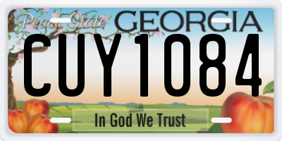 GA license plate CUY1084