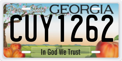 GA license plate CUY1262