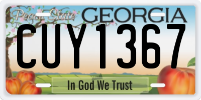 GA license plate CUY1367