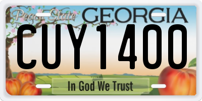 GA license plate CUY1400