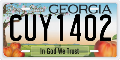 GA license plate CUY1402
