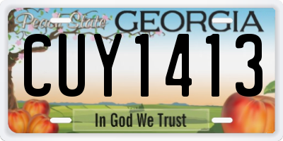GA license plate CUY1413
