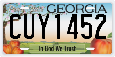 GA license plate CUY1452