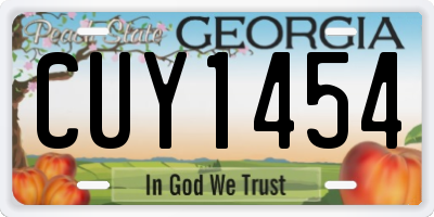 GA license plate CUY1454