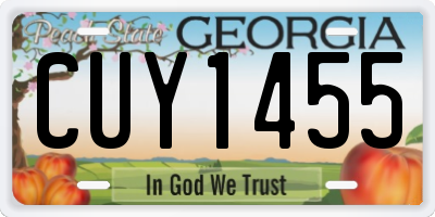 GA license plate CUY1455
