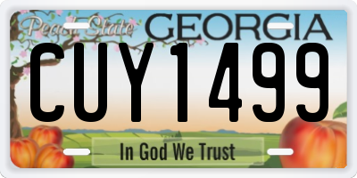GA license plate CUY1499