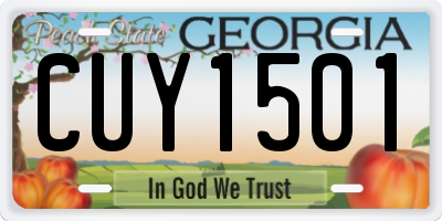 GA license plate CUY1501