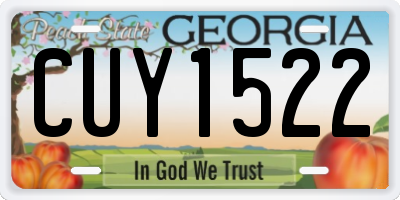 GA license plate CUY1522
