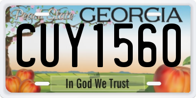 GA license plate CUY1560