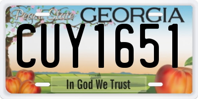 GA license plate CUY1651