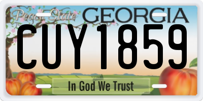 GA license plate CUY1859