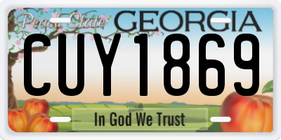 GA license plate CUY1869