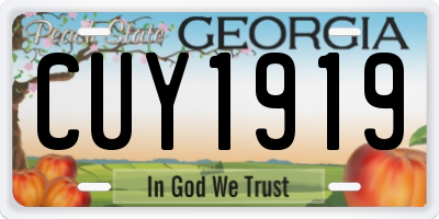 GA license plate CUY1919