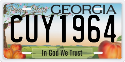 GA license plate CUY1964