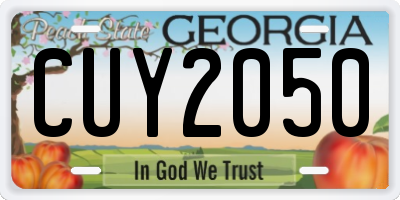 GA license plate CUY2050