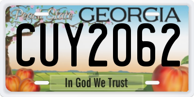 GA license plate CUY2062