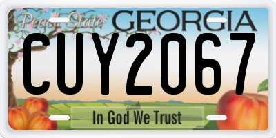 GA license plate CUY2067