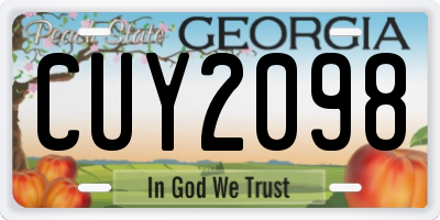 GA license plate CUY2098