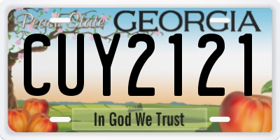 GA license plate CUY2121