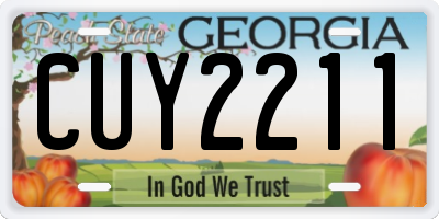 GA license plate CUY2211