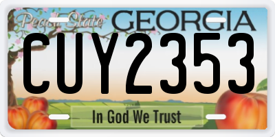 GA license plate CUY2353