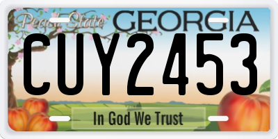 GA license plate CUY2453