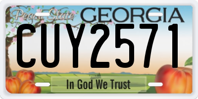 GA license plate CUY2571