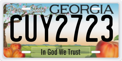 GA license plate CUY2723