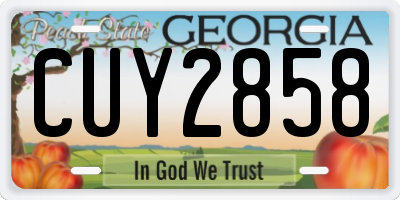 GA license plate CUY2858