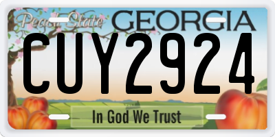 GA license plate CUY2924