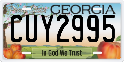GA license plate CUY2995