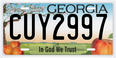 GA license plate CUY2997