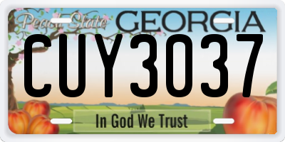 GA license plate CUY3037
