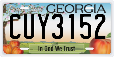 GA license plate CUY3152