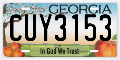 GA license plate CUY3153